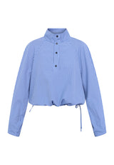Bluse Edwin in Blau Gestreift