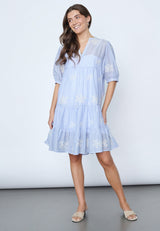 Kleid Ibon in Blau mit Blumenmuster