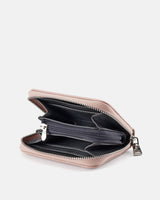 Seidenfelt Ylva – Kompakte Brieftasche in Shy Rose mit goldenem Reißverschluss