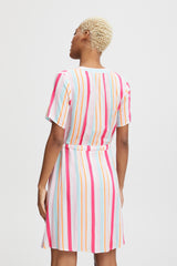Kleid Vera in Carmine Multi Stripe
