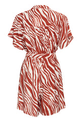 Kurzarm-Jumpsuit mit Zebra-Print – Modell Yardeen aus LENZING™ ECOVERO™