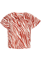 Kurzarm-Bluse mit Zebra-Print – Modell Yardeen aus LENZING™ ECOVERO™