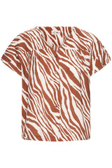 Kurzarm-Bluse mit Zebra-Print – Modell Yardeen aus LENZING™ ECOVERO™