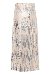 Glitzer-Pailletten-Rock Beige – Modell Maulina