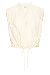 Kurzarmbluse Elvias in Beige