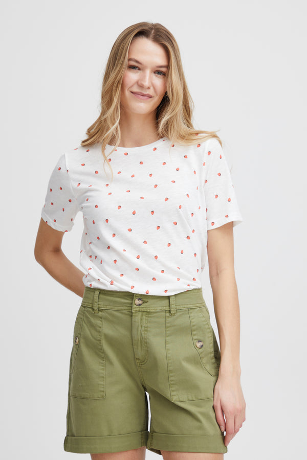 T-Shirt Hazel in Blanc de Blanc Erdbeere