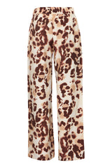 Leichte Hose mit Leo-Print – Leona in Braun