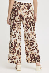 Leichte Hose mit Leo-Print – Leona in Braun