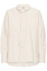 Bluse Zaba SH 1 in White Tobacco Stripe