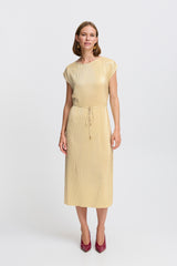Schimmerndes Gold-Midi-Kleid – Modell Pille