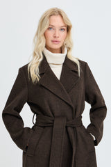 Mantel Abonnet Long Coat in Java Melange