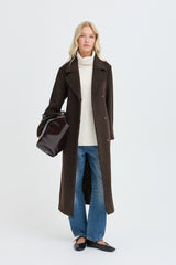 Mantel Abonnet Long Coat in Java Melange