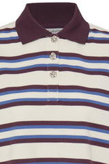 Polo-Shirt Pelda Button in Fig Multi Stripe