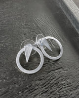 Ohrring Theia 2in1 Dreieck & Kreis Versilbert