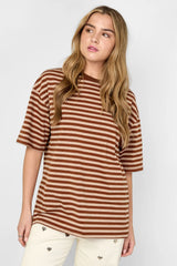 T-Shirt Gestreift Braun