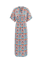 Gemustertes Sommerkleid - Rot/Blau