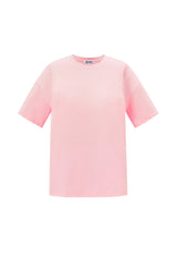 Basic T-Shirt aus Baumwolle – Rosa, locker geschnitten