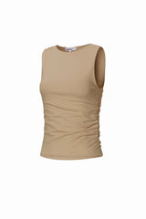 Figurbetontes Scrunch Top - Hellbraun