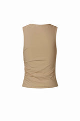 Figurbetontes Scrunch Top - Hellbraun