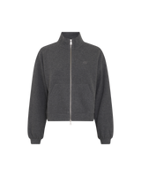 Strickjacke Marletta Zip für Damen MSCH Copenhagen Grau Frontansicht SHILA