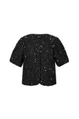 Glitzer Top Lola in schwarz