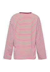 Langarmshirt Vez rot/weiß gestreift