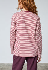 Langarmshirt Vez rot/weiß gestreift
