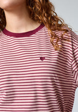 Langarmshirt Vez rot/weiß gestreift