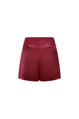 Satin Skort Ira in Burgunder