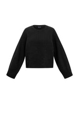 Pullover mit Glitzer in Schwarz