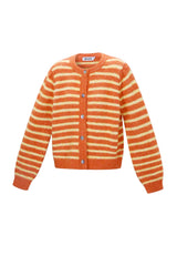 Cardigan in Orange gestreift