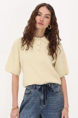 Bouclé-Polo in Beige