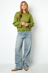 Pullover mit Glitzer in Grün