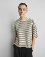Kurzarm Shirt Nilda in Oatmeal/Black