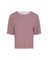 T-Shirt Jana in Weiß/Rot gestreift