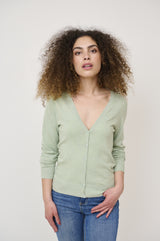 Cardigan Pimba in Frosty Green