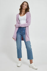 Long Cardigan Pimba in Mauve Mist Melange