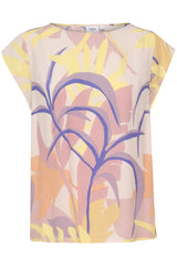 T- Shirt Blanca in Silver Peony Palm Breeze
