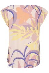T- Shirt Blanca in Silver Peony Palm Breeze