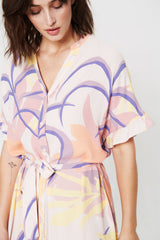 Kleid Melina in Silver Peony Palm Breeze