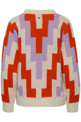 Pullover Donatella in Creme/Cherry/Purple Pattern