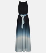 Chiffonkleid in Navy Rauchblau