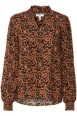 Bluse Josa V- Neck in Tobacco Brown Mix