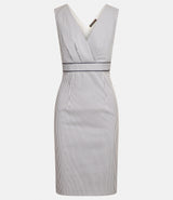 Sommerkleid mit Streifen in Navy- Creme