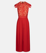 Overall mit Lochstick in Rot Nude