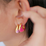 Ohrringe Amelia in Gold/ Fuchsia Pink