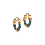 Ohrringe Lina Large in Gold/ Petrol Green