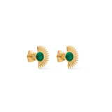 Ohrringe Soleil in Gold/ Petrol Green