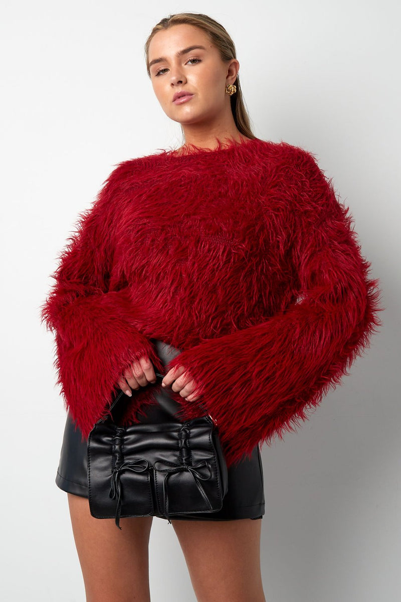Flausche Pullover in Rot