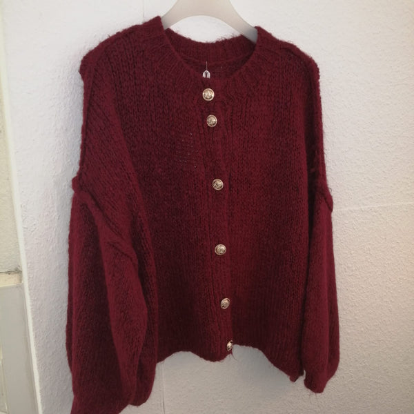 Strickjacke Selma in Burgunder